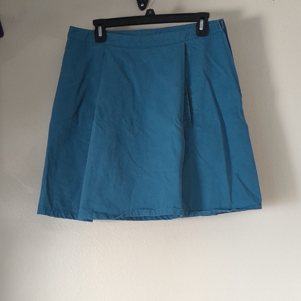 Blue Pleated A-Line Mini Skirt for Casual Wear